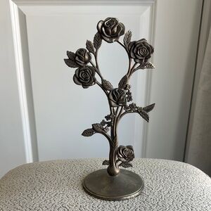 Godinger vintage silver plated earrings and jewelry rose tree